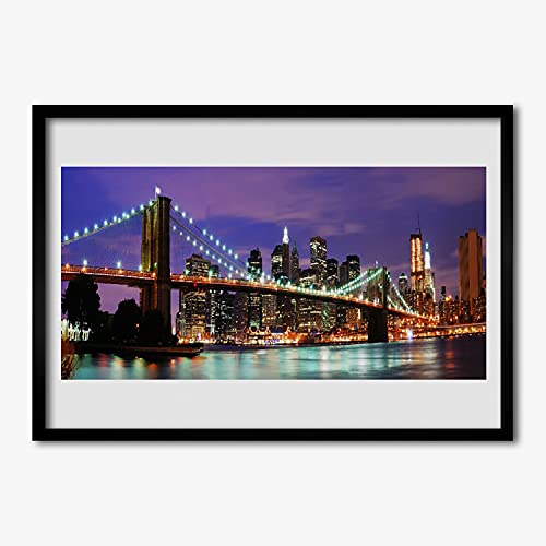 Affiche encadrée 70x50 cm cadre en MDF murale salon cuisine chambre pont ville
