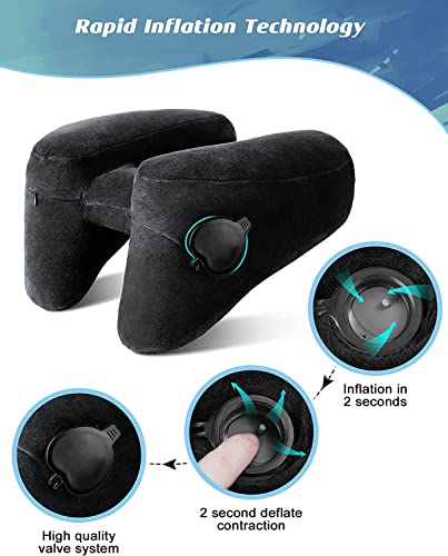 Almofadas de pescoço para viagem, queixo, suporte de cabeça, travesseiro de avião com capa de veludo
