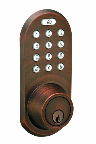 Serrure électronique dead bolt avec télécommande et clavier tactile bronze