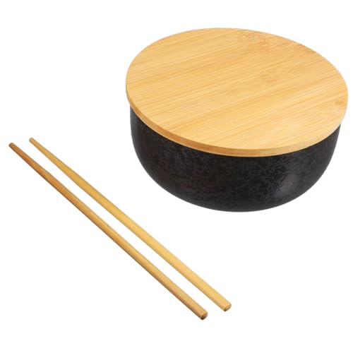SOLUSTRE Set of 4 Ramen Bowls with Bamboo Chopsticks Ceramic Soup Bowls for Serving Noodles Instant Noodles Japanese Style