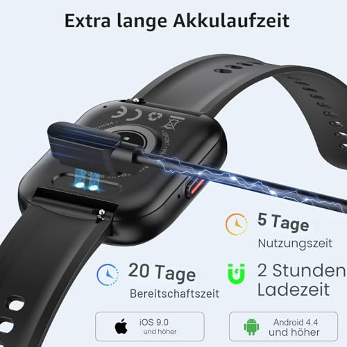 2026 Smartwatch Herren Damen, 1,85" HD-Touchscreen Smart Watch mit Telefonfunktion, 112+ Sportmodi Fitness Tracker… – Ansicht 5