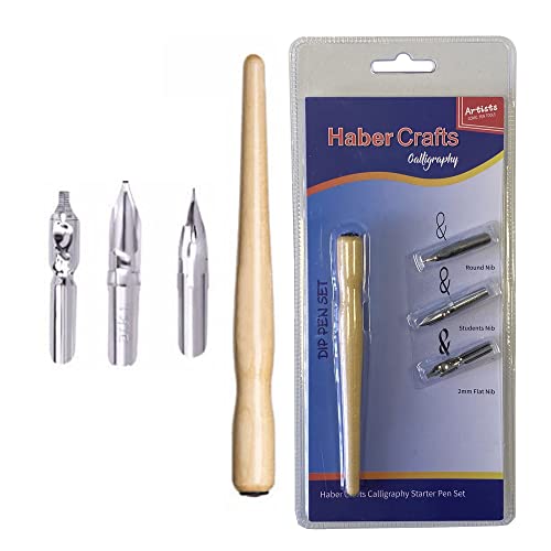 Habercrafts Dip Pen Set Calligraphy Pen Sets Wooden Dip Pens For Artists Caligraphy Beginners Set