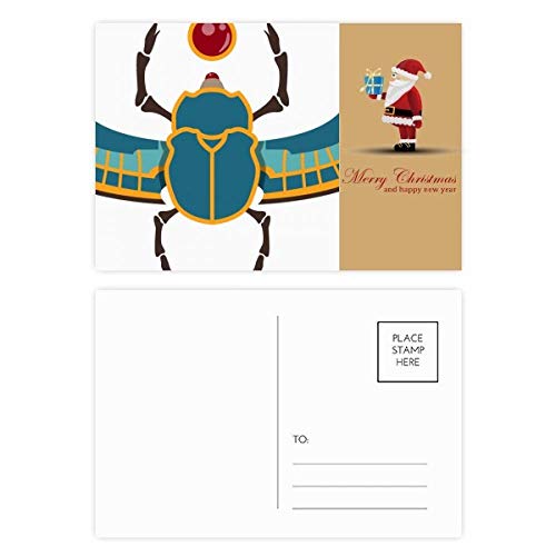 Cartes postales de Père Noël égyptien : lot de 20 cartes colorées à glisser dans vos cadeaux