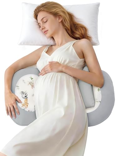 PATPAT Portable Pregnancy Wedge Pillow Adjustable Maternity Pillow with Removable Cooling Cover Support for Back Belly and Hips Travel Pregnancy Pillow with Small Pillow