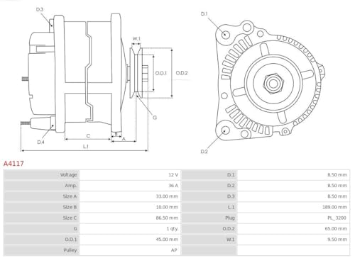 Alternador para Ford Granada II y Austin Allegro viajes clásicos 6