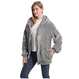 FELOVE Sudadera con Capucha y Cremallera de Felpa.Chaqueta Corta de Invierno.Forro de Felpa Suave.Cómodo Jersey de otoño.Ropa Informal de Abrigo para Adultos, Mujeres y Adolescentes.