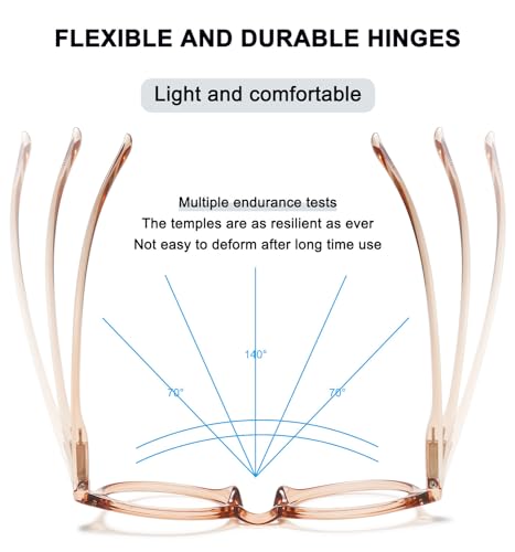 Image of Round Reading Glasses Ladies Blue Light Blocking Spring Hinges Fashion Oval Readers Womens Lightweight Computer Eyeglasses Eyewear