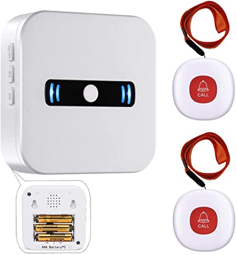 Daytech Wireless Portable Caregiver Pager/Emergency Call Button Bell/Panic Alarm System/Personal Calling Alert Help/Safety Alarm for Elderly Senior Patient Home 1 Receiver+ 2Call Button Daytech Wireless Portable Caregiver Pager/Emergency Call Button Bell/Panic Alarm System/Personal Calling Alert Help/Safety Alarm for Elderly Senior Patient Home 1 Receiver+ 2Call Button