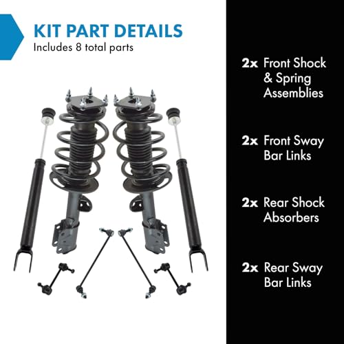 Image of TRQ Front and Rear Suspension Kit Complete Strut & Coil Spring Assembly Shock Absorber Sway Bar Stabilizer Link Compatible with 2011-2012 Ford Explorer