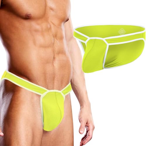 Men's Sexy Micro Mesh Briefs Bulge Enhancing Ball Pouch Breathable Low Rise Skimpy Underwear