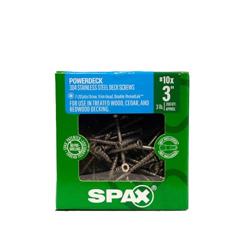 #10 x 3 SPAX Tornillos de Acero Inoxidable para Madera Exterior (200 piezas) 3 lbs Star Torx Resistente a la Corrosión y al Óxido para terraza, cerca y uso marino miniatura 7