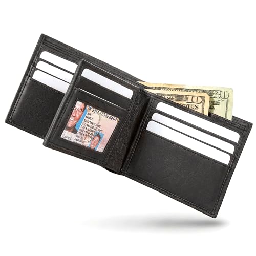 Image of ID Stronghold Extra Capacity Bifold Wallet for Men - RFID Blocking Genuine Leather Wallet