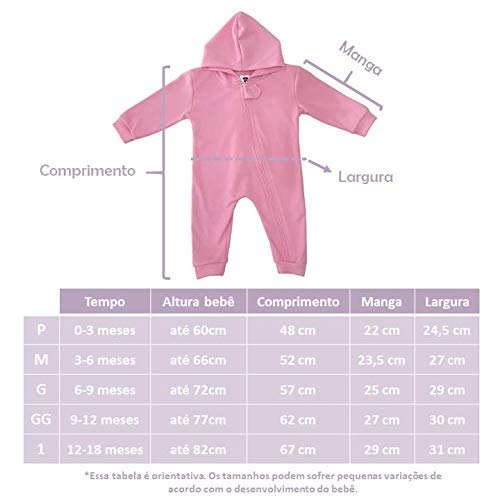 MACACÃO BEBÊ DINOSSAURO ROSA - FANTASIA DINO BABY - LINDO E CONFORTÁVEL (G)