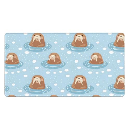 Grand tapis de souris de jeu en caoutchouc avec imprimé sceau mignon pour bureau