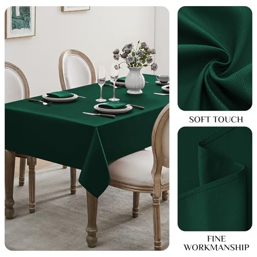 Softalker Tischdecke Weihnachten Mitteldecke 80x80 cm Abwaschbare Jacquard Geometrischem Tischdecke Grün Tischtuch Elegant Table Cloth Deko für Outdoor Gartentisch Wohnzimmertisch Couchtisch