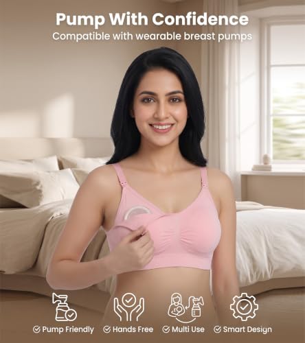 Image of DClub Comfort Revolution Seamless Bra -Easy lite Full-Coverage Wireless Everyday Bra with Soft Comfort with Removable Pad.
