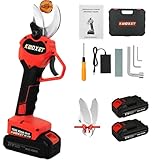Tijeras de Podar Electricas, Kwoxet Tijeras podar DiáMetro MáXimo de Corte 40 mm,Con 2 Pcs tijeras de podar bateria Recargable de 21 V 3000 mAh, Aptas Para herramientas jardineria