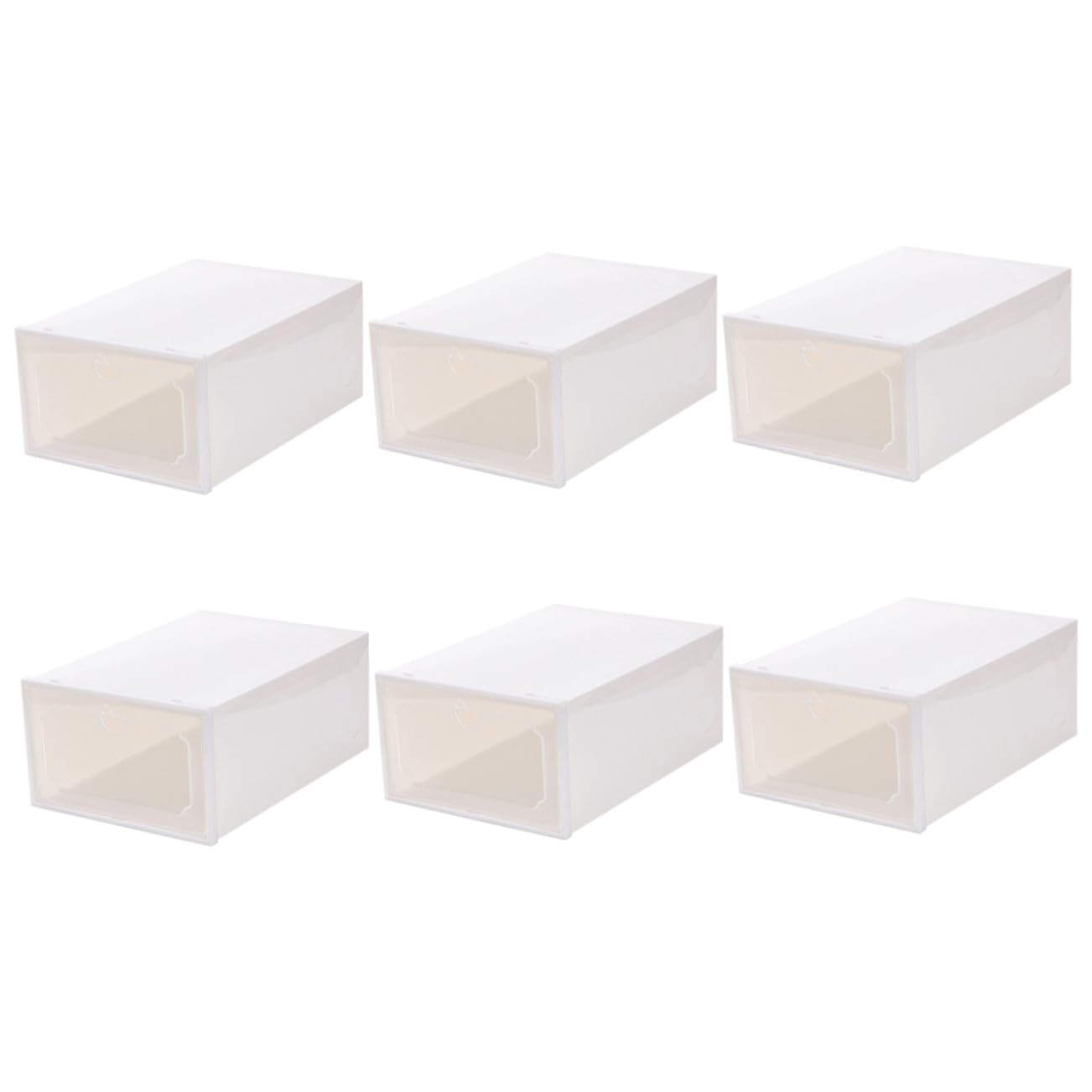 ERINGOGO 6 pezzi Scatole Porta Scarpe Trasparenti in Plastica Organizer Impilabili con Apertura Frontale Contenitori per Scarpe Resistenti e Capacità Grande Custodie Compatte e Visibili
