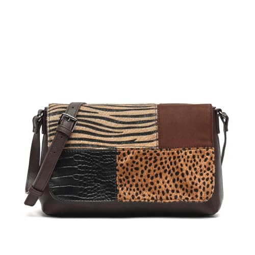 Imagen de MISAKO Ziveri bolso bandolera con solapa con estampado patchwork animal print Mujer Ziveri Multicolor 18x28x7cm