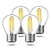Produktbild E27 LED Vintage Glühbirne Dimmbar, JandCase P45 (G45) Retro Edison Glühbirne, E27 Glühbirne im Filament Stil, 4W entspricht 25W, Warmweiß 2700K, 380LM, 360° Abstrahlwinkel, 4er-Pack