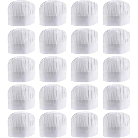 20 Pcs Adjustable Chef Hats Set Cover