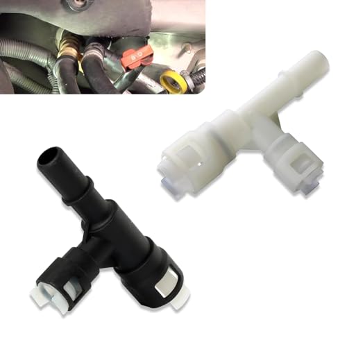Irinidig 2 PCS Car Heater Inlet Hose Tee Fitting, Leakproof Accurate Fit Replacement 15055343 15055342, ABS Cooling Water Pipe Connector, Compatible with Select Cadillac Chevrolet GMC (Black & White)