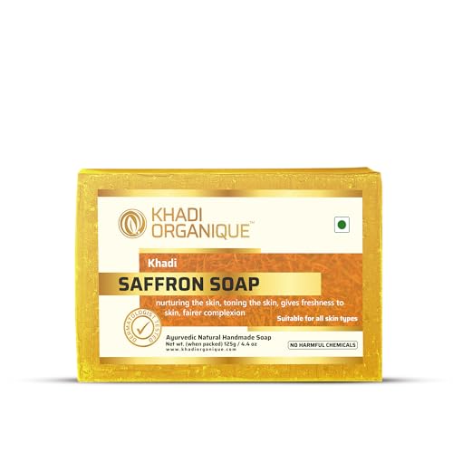 Khadi Organique Natural Herbal Saffron Soap Pack of 4