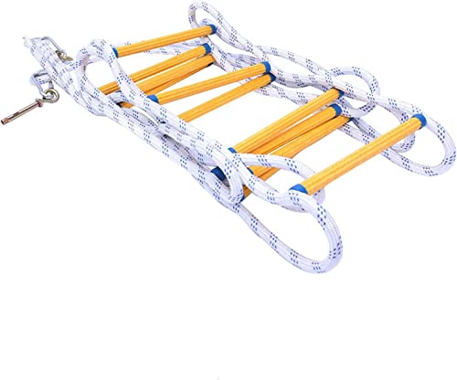 Safety Ladder,Rope Ladder Fire Escape Ladder,Nylon Climbing Emergency Fire Escape Ladder for Indoor/Outdoor with Carabiners/3M