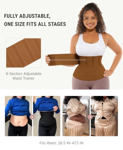 Image of FeelinGirl Waist Trainer for Women Trimmer Belt Waist Cincher Tummy Wrap Plus Size Snatch Bandage Body Shaper