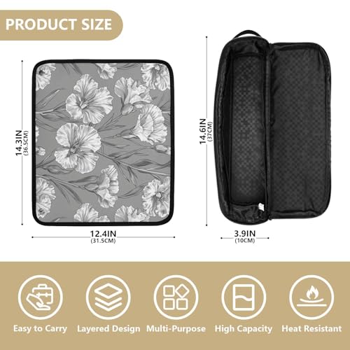 Bolsa de viaje para herramientas de cabello Aesthetic Flowers miniatura 4