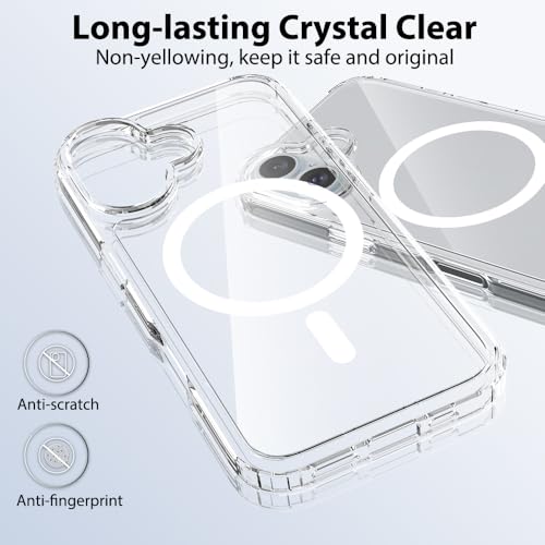 Image of for iPhone 16 Case [Compatible with Magsafe] Translucent Matte Phone Cover, [10 FT Military Grade Drop Protection] Slim Durable Shockproof Protective Bumper (Transparent Magnetic, iPhone 16)