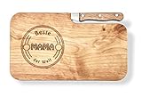 DETAILS – Schneidebrett aus Erlenholz | Größe: 26 x 15 x 1,2 cm | Gravurmotiv: Beste Mama der Welt | Lieferumfang: Brotzeitbrett mit Lasergravur inkl. Messer.
