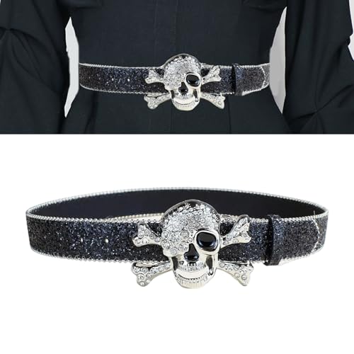 Glitters Punk Leather Belt with Rhinestones Casual Wear Waistband Western Belt for Western Wear and Trousers2