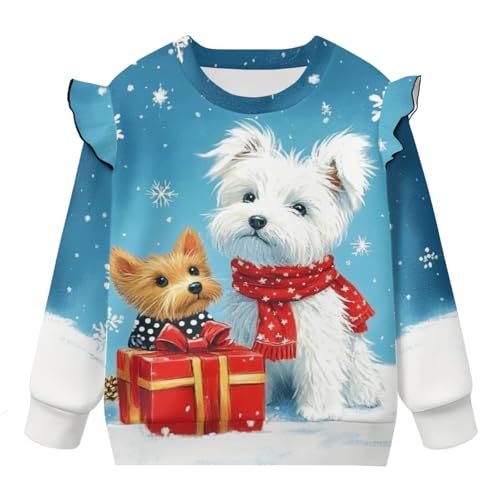 WELLFLYHOM Girls Sweatshirt Top 1-8T Crewneck Long Sleeve Sweater Top Graphic Casual Shirts Novelty Pullover Fall Outfits4