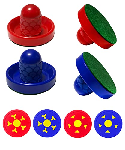 Joovon Air Hockey Pushers And Air Hockey Pucks , Non-Slip Strikers And Dynamic Pucks For Air Hockey Table Game For Adults,Replacement For 7Ft And 8Ft Fullsize Tables (Red And Blue With 2.95" Pucks) #TOP1