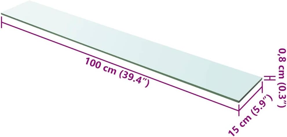 Set of 2 Tempered Glass Floating Shelves 39.4 x 5.9 in, Wall Mounted Clear Storage Shelves for Bathroom, Living Room, and Home Decor, Heavy Duty Display Ledge