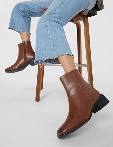 Image of ELLE Women Low Block Heel Mid-Calf Ankle Boots with side Zipper
