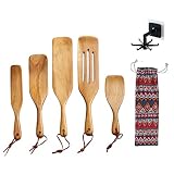 spurtle set | cooking kitchen utensils | spurtles | wood slotted spoons | wooden nonstick utensil |