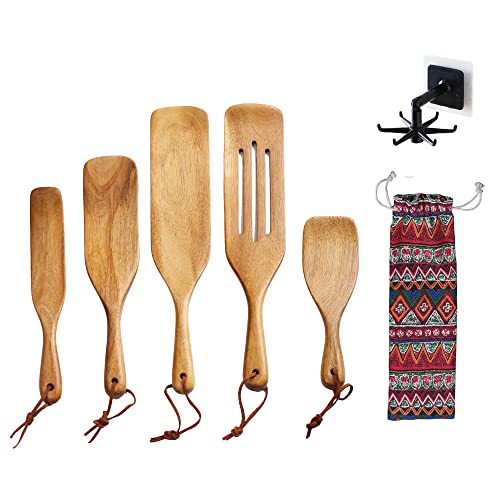 Spurtle Set | Cooking Kitchen Utensils | Spurtles | Wood Slotted Spoons | Wooden Nonstick Utensil | Mini Tool For Kitchen | Flat Spatula | Seen On Tv Commercial | Best Unique Serving Supplies #TOP16