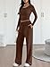 Trendy Queen 2 Piece Matching Lounge Sets for Women Early Fall Fashion Outfits 2026 Two Piece Airport Travel Vacation Sweatsuit Outfits Clothes Winter Clothing Coffee Brown M