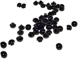 Happium - 12mm Buttons Round Domed Sewing Pearl - 50pk (Black)