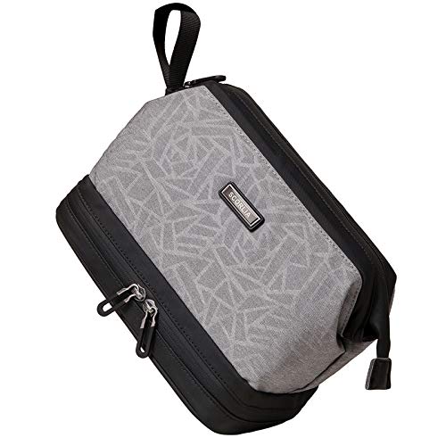Toiletry Bag Dopp Kit for Men, SCORLIA Premium Nylon Travel Bathroom and Shower Organizer Waterproof Shaving Bag for Toiletries Accessories, Personal Items - Grey