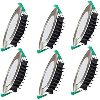 LED Recessed Ceiling Lights 10W Dimmable LED Downlights,Ultra Slim Round Ceiling Lamp 850LM,Cut¦µ90-100MM,with CCT Change 3000K Warm/4000K Neutral/5700K Cool,IP44 for Bathroom Bedroom,Chrome,6 Packs