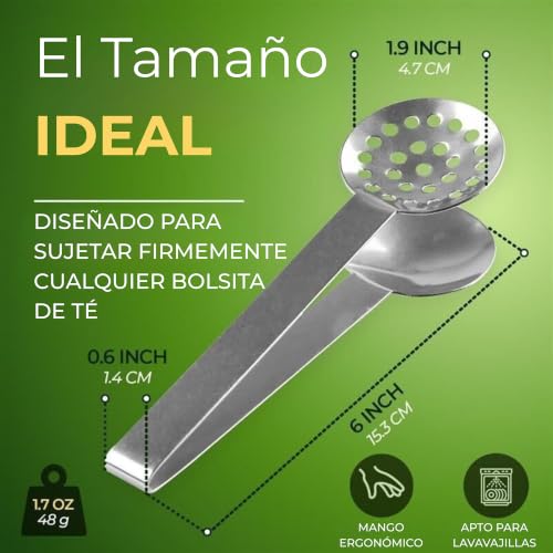 Miniatura 3 de Orblue Exprimidor De Bolsas De Té Orblue, Pinzas De Cocina Y Colador En Acero Inoxidable, Utensilios Multiusos Para Pinzas De Hielo Y Bolsas De Té - 100 Inoxidable Y Resistente