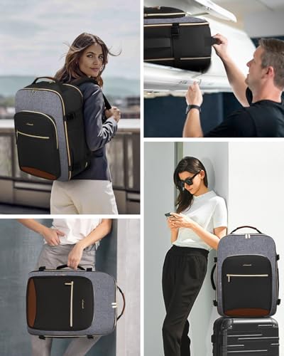 Image of LOVEVOOK 50L Travel Backpack for Women & Men, Airline Approved Carry On Luggage with 3 Packing Cubes, TSA Overnight Bags, Waterproof Personal Item Bag, Weekender Essentials Backpacks fits 17 inch Laptop