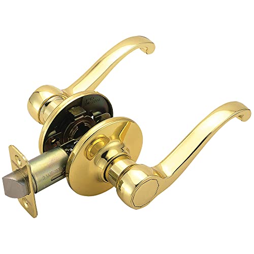 Design House Scroll Passage Hall and Closet Door Lever, Polished Brass, 6.375 in x 1.88 in x 2.625 in, 783035 by Design House - Used condition - US$21.98