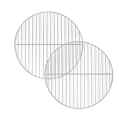 Amazon Basics Replacement Cooking Grate for 16 Inch Charcoal Grill, Chrome Plated Steel Round Grilling Rack Grid, 14.7 inch, 2-Pack, Silver