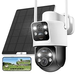 Camara Vigilancia WiFi Exterior 2K, 360°PTZ Cámara...: 🔭 [Vigilancia con Doble Lente: 360° Sin Puntos Ciegos] Esta YESKANO camara vigilancia wifi exterior integra un sistema de doble lente: una superior fija para vigilar zonas clave (como entradas), y una inferior PTZ que gira 360° para eliminar puntos c...