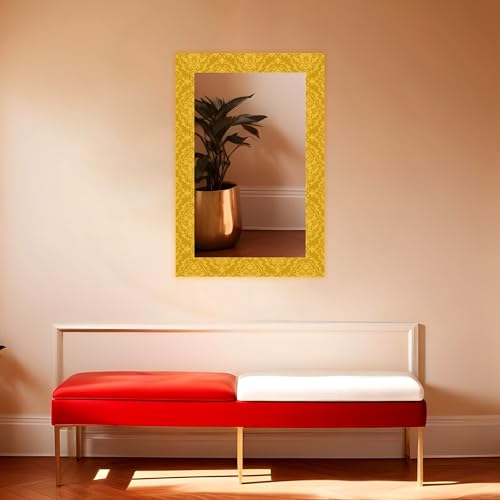 Image of KERLIX Rectangle Decorative Art Unique Fancy Digital Frameless CNC polishing Wall Mirror /Makeup Mirror /Bathroom Mirrors Size (12x18 inch). (2, 12 x 18)