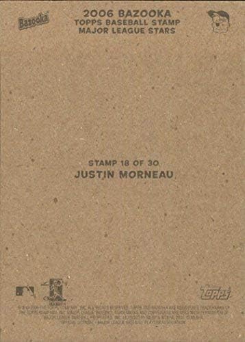 Miniatura 2 de 2006 Bazooka Stamps #18 Justin Morneau MLB Baseball Trading Card